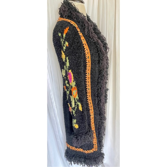 🌹SOLD🌹Rare Retro Paradyz Couture for Anthropologie Knit Fringe L - Picture 4 of 6